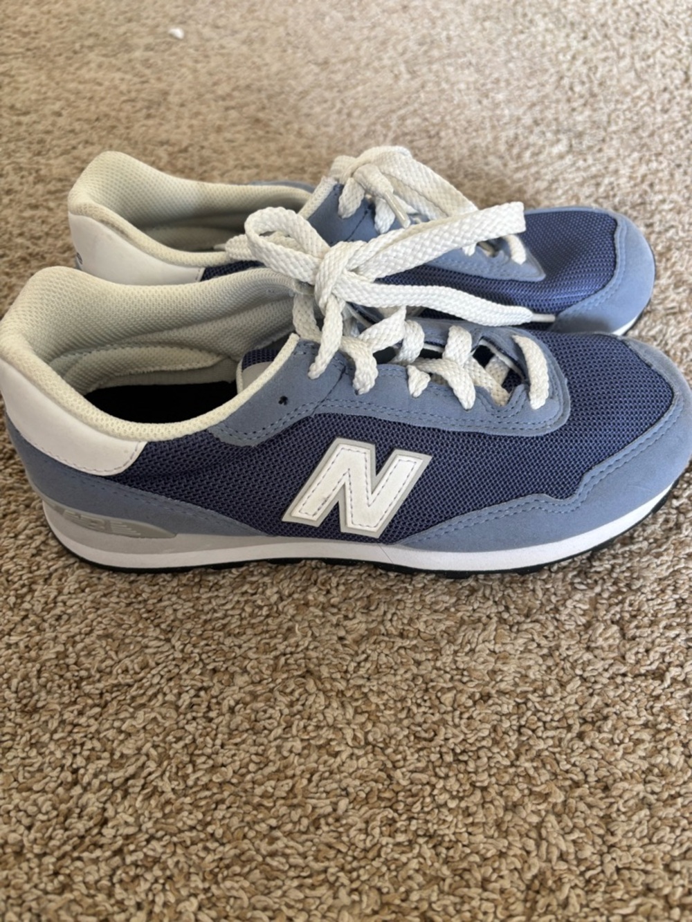 New Balance S15 Kids Light Blue and White Mesh Sneakers
